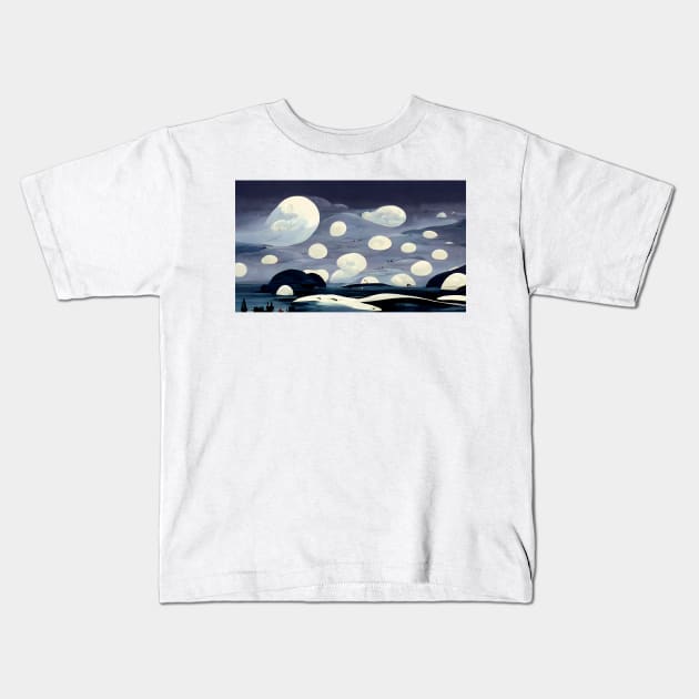 Starry Night Sky Kids T-Shirt by endage